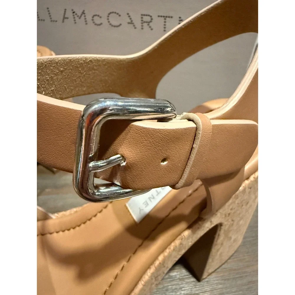 Stella McCartney Skyla Platform Sandals VEGEA Vegan Cork Heel 38.5 9.5 NIB‎